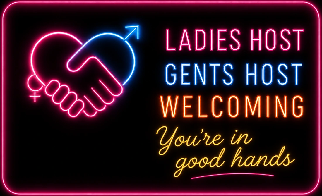 Ladies host and gents host provide a warm welcome